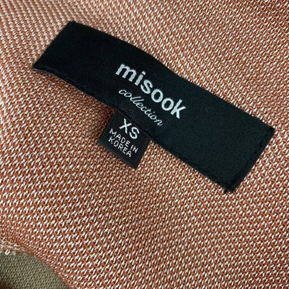 Misook Women's NWT Tan Striped Button Up Long Sleeve Ponte Knit Sweater XS/C40 - Picture 10 of 11